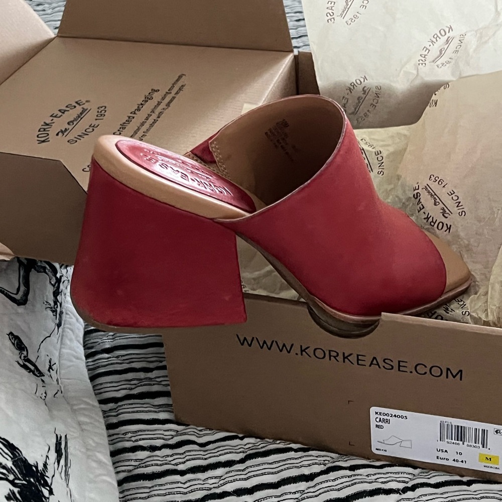New Kork-Ease Bold Red Open-Toe